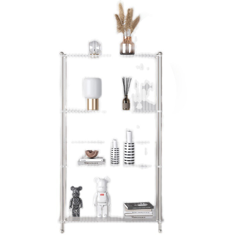 Modern Minimalist Rectangular Polystyrene Carbon Steel End Table 3/4-Tier 4-Leg For Living Room