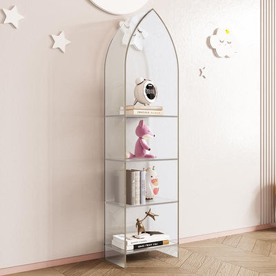 Modern Minimalist Curved Acrylic Bookshelves 3/4-Tier For Home Office
