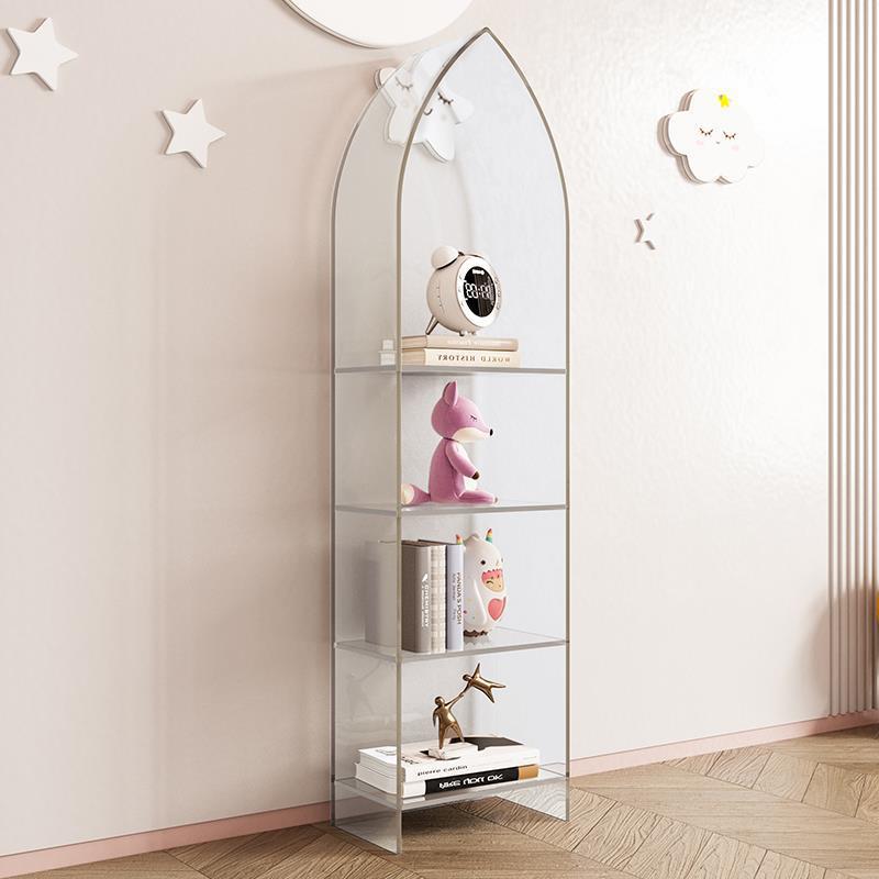 Modern Minimalist Curved Acrylic Bookshelves 3/4-Tier For Home Office
