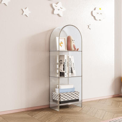 Modern Minimalist Curved Acrylic Bookshelves 3/4-Tier For Home Office