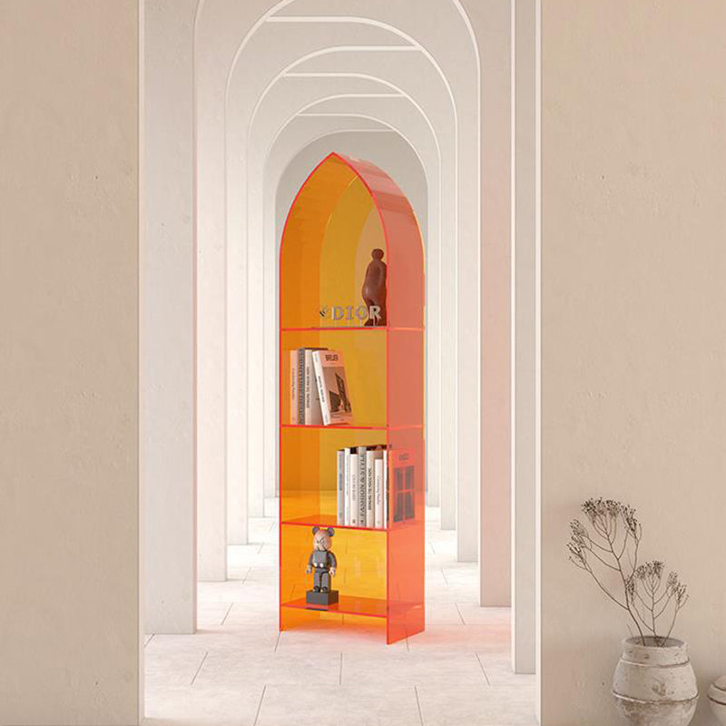 Modern Minimalist Curved Acrylic Bookshelves 3/4-Tier For Home Office