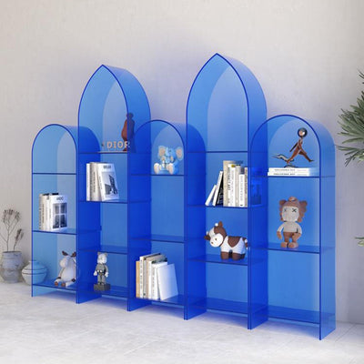 Modern Minimalist Curved Acrylic Bookshelves 3/4-Tier For Home Office
