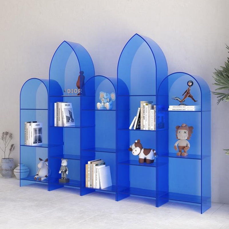 Modern Minimalist Curved Acrylic Bookshelves 3/4-Tier For Home Office