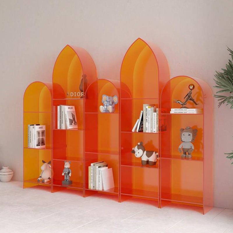 Modern Minimalist Curved Acrylic Bookshelves 3/4-Tier For Home Office