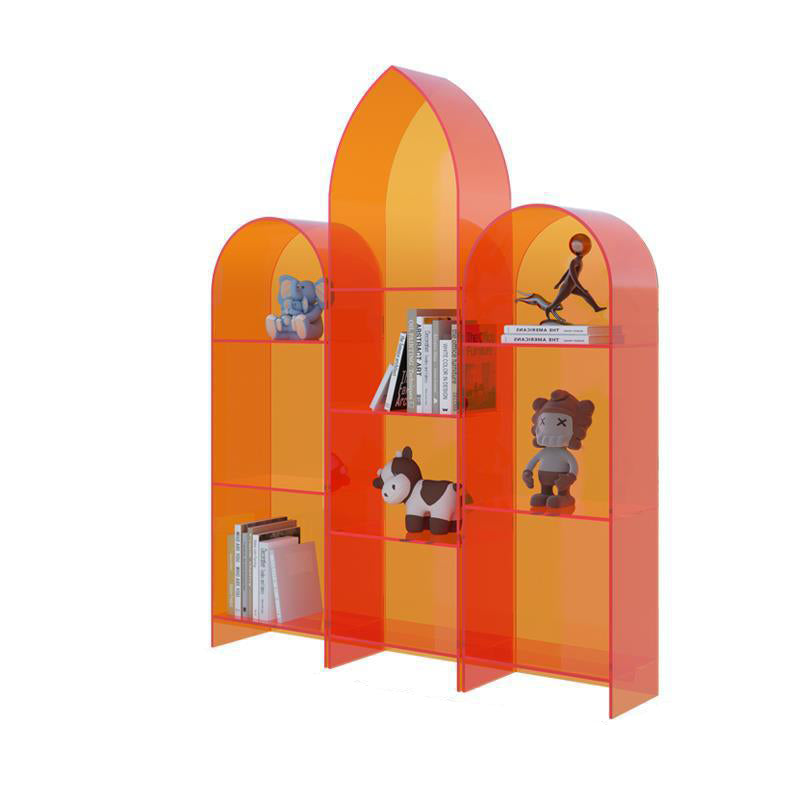 Modern Minimalist Curved Acrylic Bookshelves 3/4-Tier For Home Office