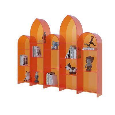 Modern Minimalist Curved Acrylic Bookshelves 3/4-Tier For Home Office