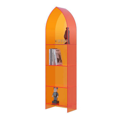 Modern Minimalist Curved Acrylic Bookshelves 3/4-Tier For Home Office