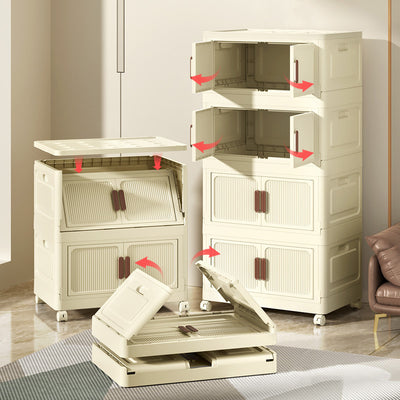 Modern Minimalist Rectangular Polypropylene Storage Cabinet 2/3/4/5-Drawer Movable For Bedroom