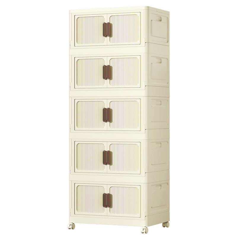 Modern Minimalist Rectangular Polypropylene Storage Cabinet 2/3/4/5-Drawer Movable For Bedroom