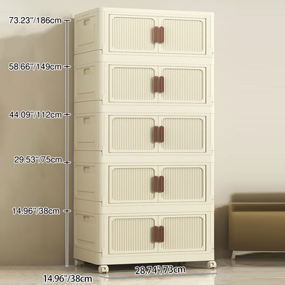 Modern Minimalist Rectangular Polypropylene Storage Cabinet 2/3/4/5-Drawer Movable For Bedroom