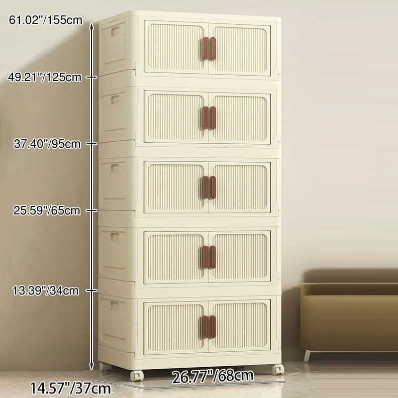 Modern Minimalist Rectangular Polypropylene Storage Cabinet 2/3/4/5-Drawer Movable For Bedroom