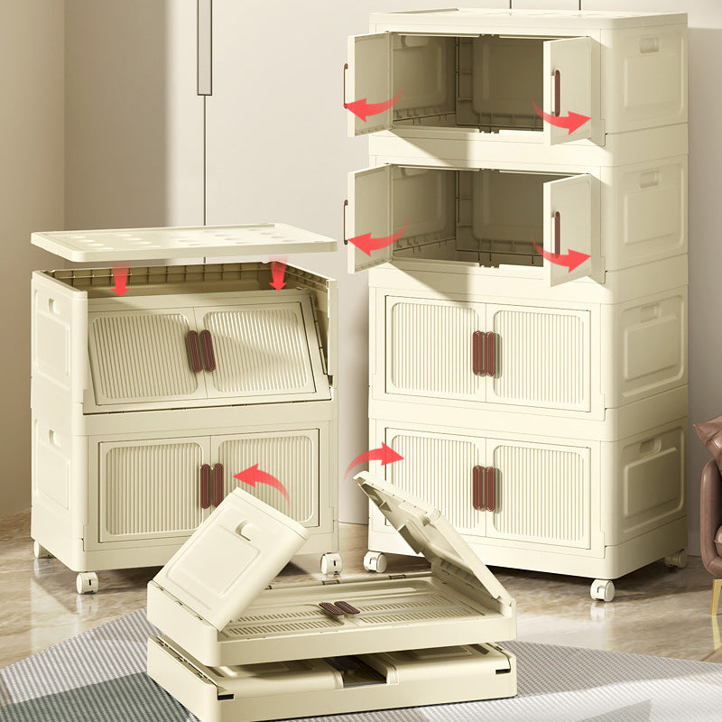 Modern Minimalist Rectangular Polypropylene Storage Cabinet 2/3/4/5-Drawer Movable For Bedroom