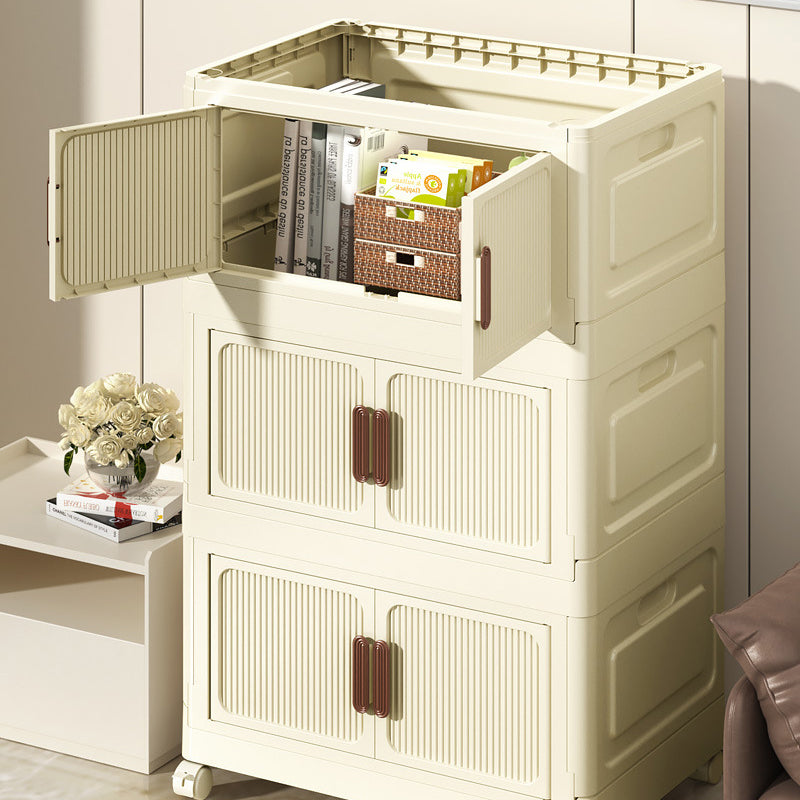 Modern Minimalist Rectangular Polypropylene Storage Cabinet 2/3/4/5-Drawer Movable For Bedroom