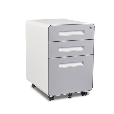 Modern Minimalist Rectangular Cold-Rolled Steel Storage Cabinet 3-Drawer Movable For Home Office