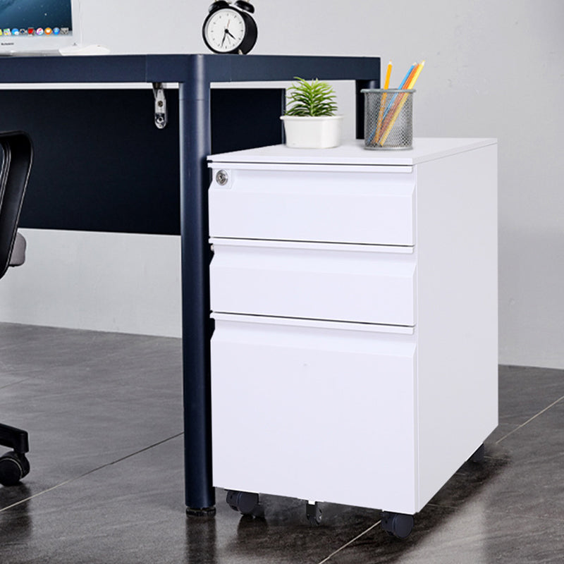 Modern Minimalist Rectangular Cold-Rolled Steel Storage Cabinet 3-Drawer Movable For Home Office