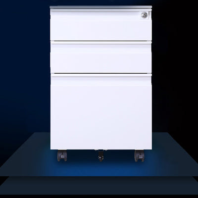 Modern Minimalist Rectangular Cold-Rolled Steel Storage Cabinet 3-Drawer Movable For Home Office