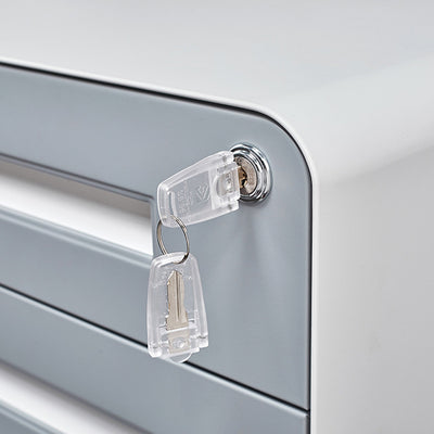 Modern Minimalist Rectangular Cold-Rolled Steel Storage Cabinet 3-Drawer Movable For Home Office