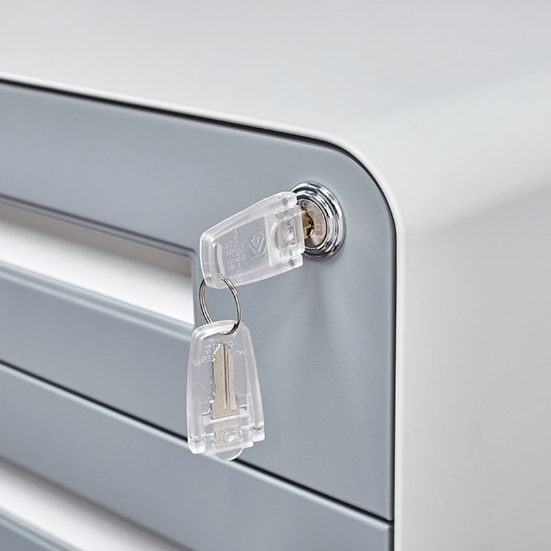 Modern Minimalist Rectangular Cold-Rolled Steel Storage Cabinet 3-Drawer Movable For Home Office