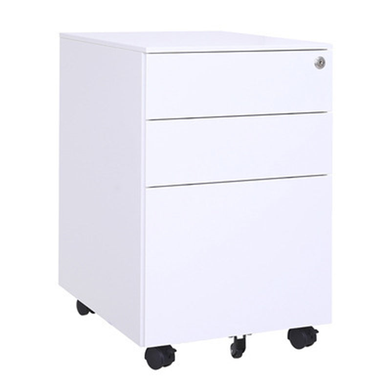 Modern Minimalist Rectangular Cold-Rolled Steel Storage Cabinet 3-Drawer Movable For Home Office