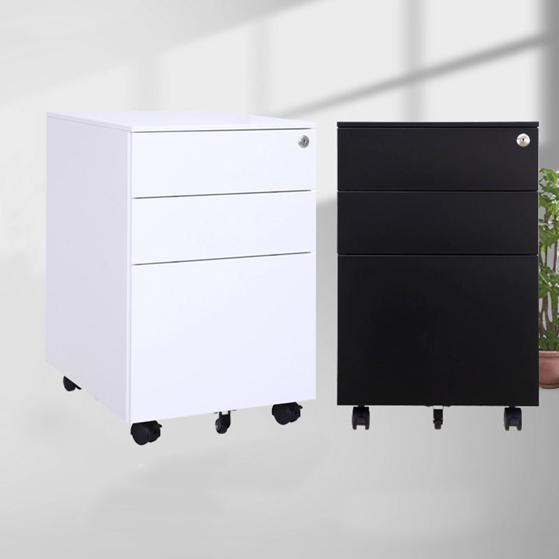 Modern Minimalist Rectangular Cold-Rolled Steel Storage Cabinet 3-Drawer Movable For Home Office
