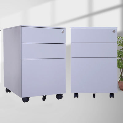 Modern Minimalist Rectangular Cold-Rolled Steel Storage Cabinet 3-Drawer Movable For Home Office