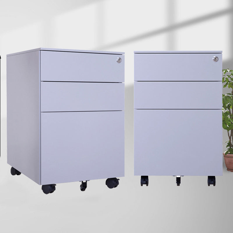 Modern Minimalist Rectangular Cold-Rolled Steel Storage Cabinet 3-Drawer Movable For Home Office