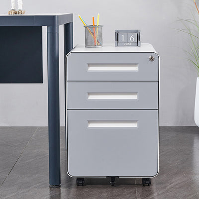 Modern Minimalist Rectangular Cold-Rolled Steel Storage Cabinet 3-Drawer Movable For Home Office