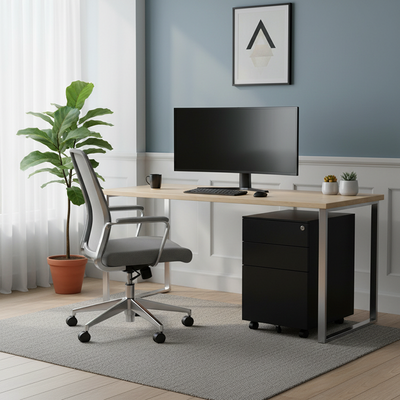 Modern Minimalist Rectangular Cold-Rolled Steel Storage Cabinet 3-Drawer Movable For Home Office