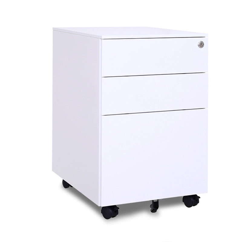 Modern Minimalist Rectangular Cold-Rolled Steel Storage Cabinet 3-Drawer Movable For Home Office