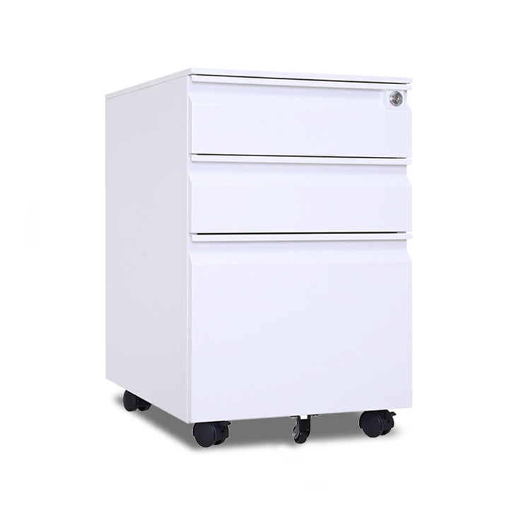 Modern Minimalist Rectangular Cold-Rolled Steel Storage Cabinet 3-Drawer Movable For Home Office