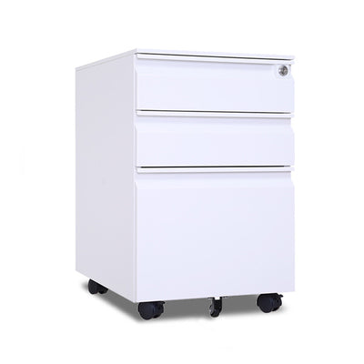 Modern Minimalist Rectangular Cold-Rolled Steel Storage Cabinet 3-Drawer Movable For Home Office