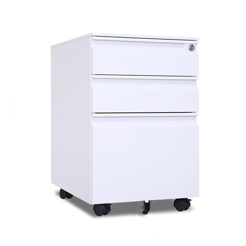 Modern Minimalist Rectangular Cold-Rolled Steel Storage Cabinet 3-Drawer Movable For Home Office