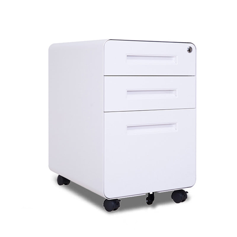 Modern Minimalist Rectangular Cold-Rolled Steel Storage Cabinet 3-Drawer Movable For Home Office
