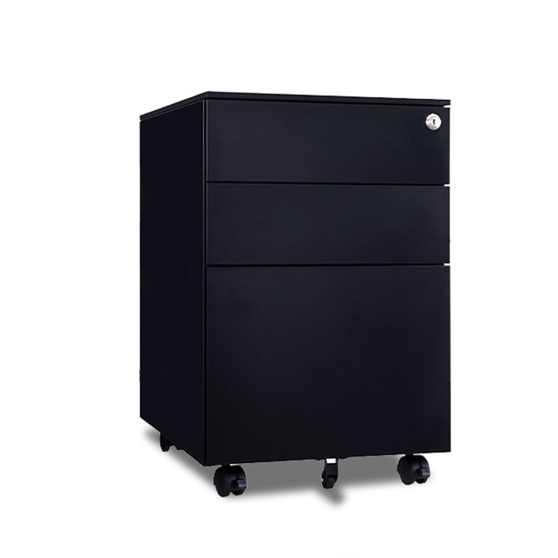 Modern Minimalist Rectangular Cold-Rolled Steel Storage Cabinet 3-Drawer Movable For Home Office