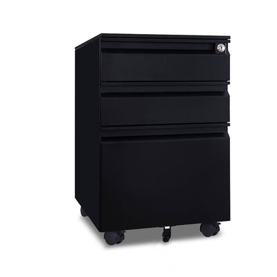 Modern Minimalist Rectangular Cold-Rolled Steel Storage Cabinet 3-Drawer Movable For Home Office