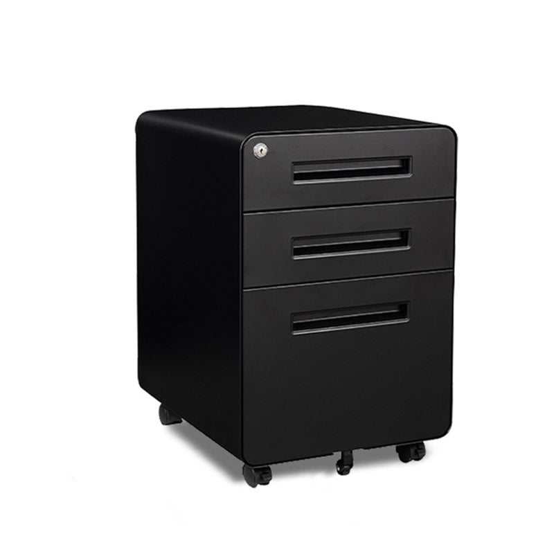 Modern Minimalist Rectangular Cold-Rolled Steel Storage Cabinet 3-Drawer Movable For Home Office