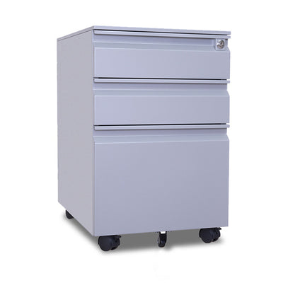 Modern Minimalist Rectangular Cold-Rolled Steel Storage Cabinet 3-Drawer Movable For Home Office
