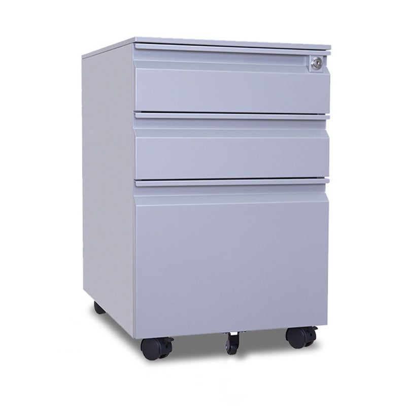 Modern Minimalist Rectangular Cold-Rolled Steel Storage Cabinet 3-Drawer Movable For Home Office