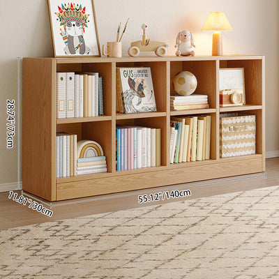 Modern Minimalist Rectangular Medium Density Fiberboard Bookshelves 8-Cabinet For Living Room