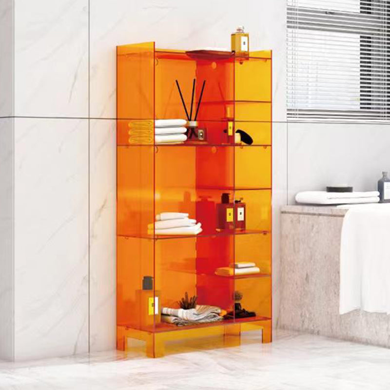 Modern Minimalist Rectangular Acrylic Bookshelves 4-Leg 9-Cabinet For Living Room