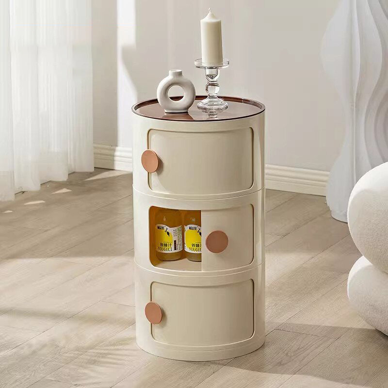 Moderner minimalistischer runder Plastiktisch 2/3-Schrank für das Schlafzimmer 