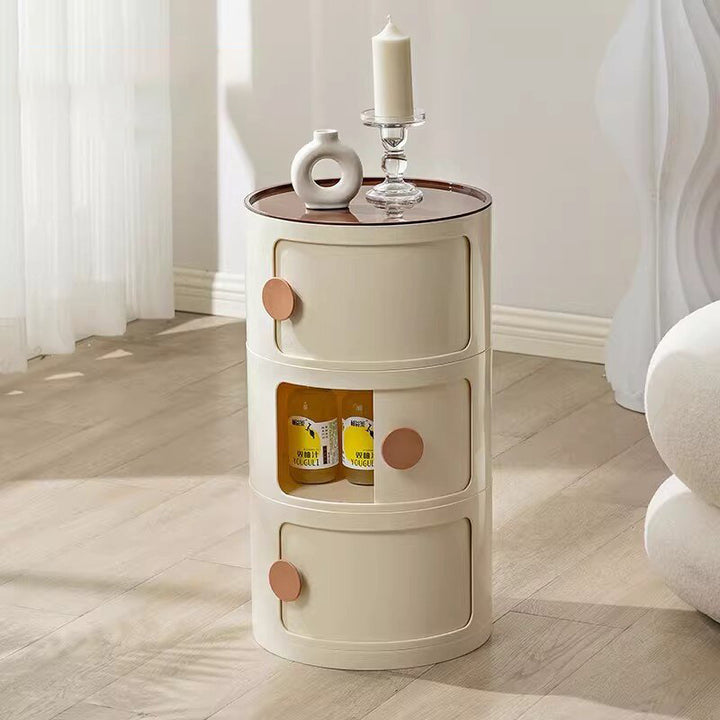 Moderner minimalistischer runder Plastiktisch 2/3-Schrank für das Schlafzimmer 