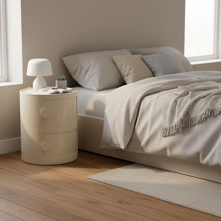 Moderner minimalistischer runder Plastiktisch 2/3-Schrank für das Schlafzimmer 