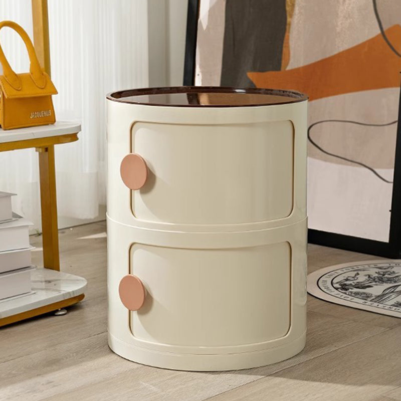 Moderner minimalistischer runder Plastiktisch 2/3-Schrank für das Schlafzimmer 