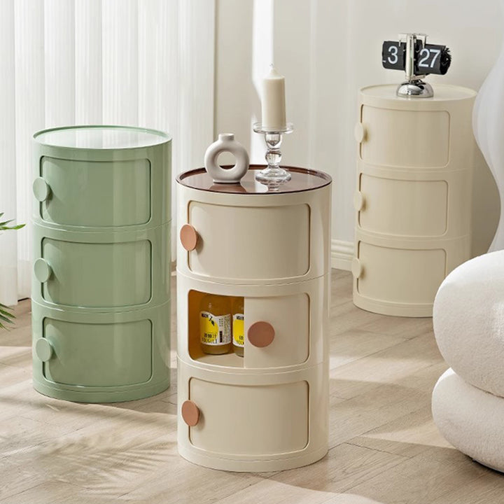 Moderner minimalistischer runder Plastiktisch 2/3-Schrank für das Schlafzimmer 