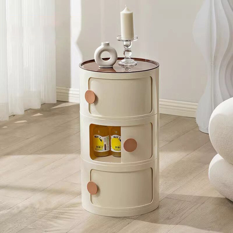 Moderner minimalistischer runder Plastiktisch 2/3-Schrank für das Schlafzimmer 