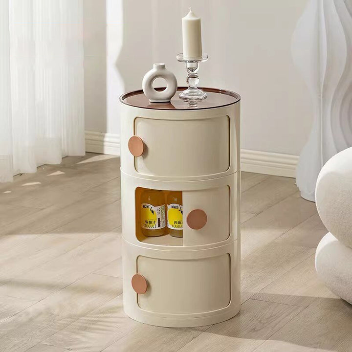 Moderner minimalistischer runder Plastiktisch 2/3-Schrank für das Schlafzimmer 