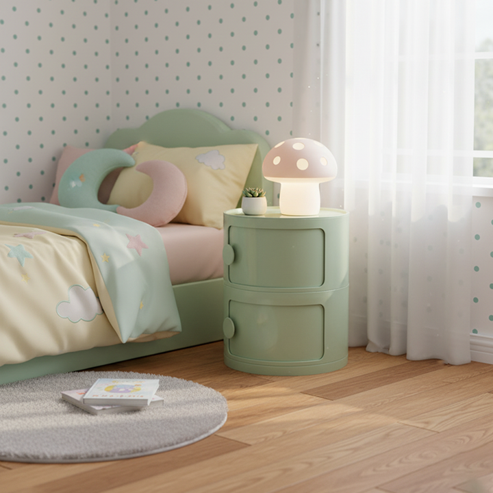 Moderner minimalistischer runder Plastiktisch 2/3-Schrank für das Schlafzimmer 