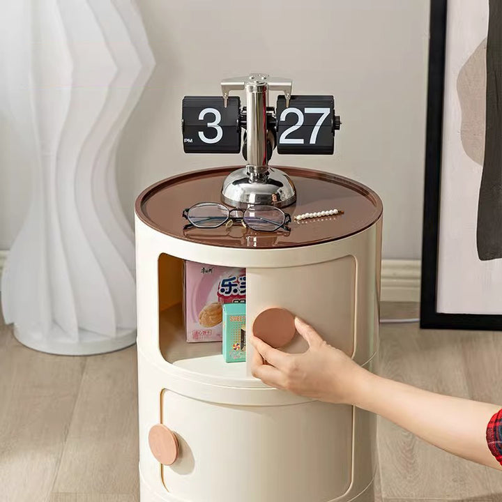 Moderner minimalistischer runder Plastiktisch 2/3-Schrank für das Schlafzimmer 