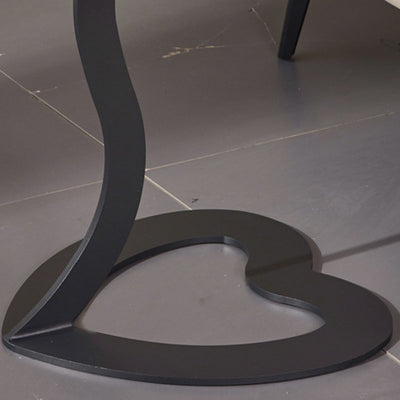 Modern Minimalist Round Stone Slab Iron End Table For Living Room